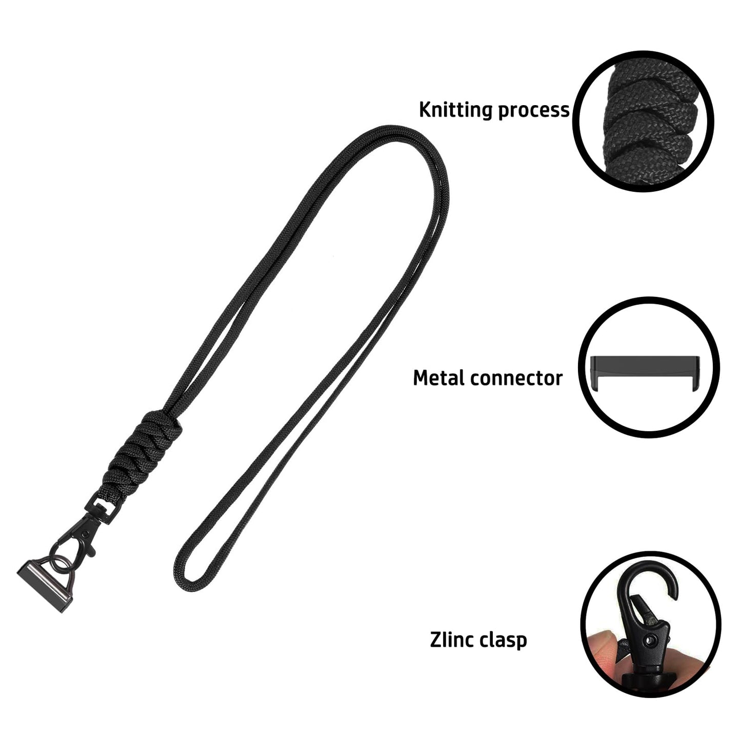 Nylon Necklace Compatible with Fitbit Versa 4/Versa 3/Sense 2/Sense Weave Breathable Necklace Chain Pendent Clip Women Men