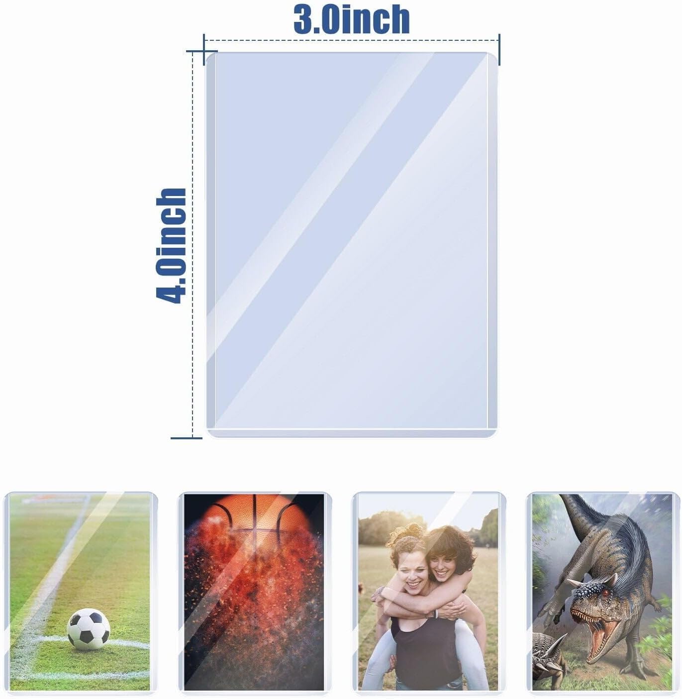 Skiennix 200 Pack Top Loaders for Trading Cards - 35pt Premium Hard Plastic Protectors | Includes 100 Sleeves