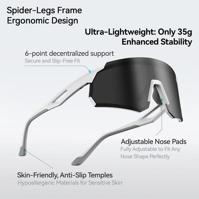 VIKISOIO Photochromic Cycling Glasses,UV400 TR90 Frame Riding Running Baseball Fishing Driving for Men Women 24922-C173