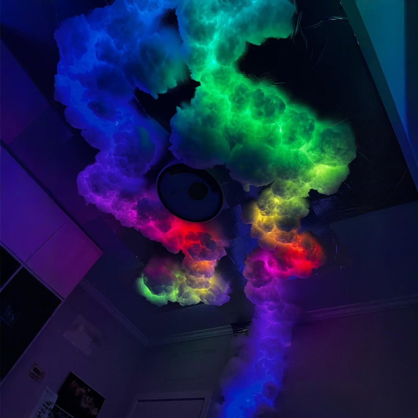 ceoiutrye Ambient Thunder Lights LED Light 3D Cotton Lightning Cloud Colorful Atmosphere DIY Creative Night Light for Game Room, Club, Bar, DJ Party,