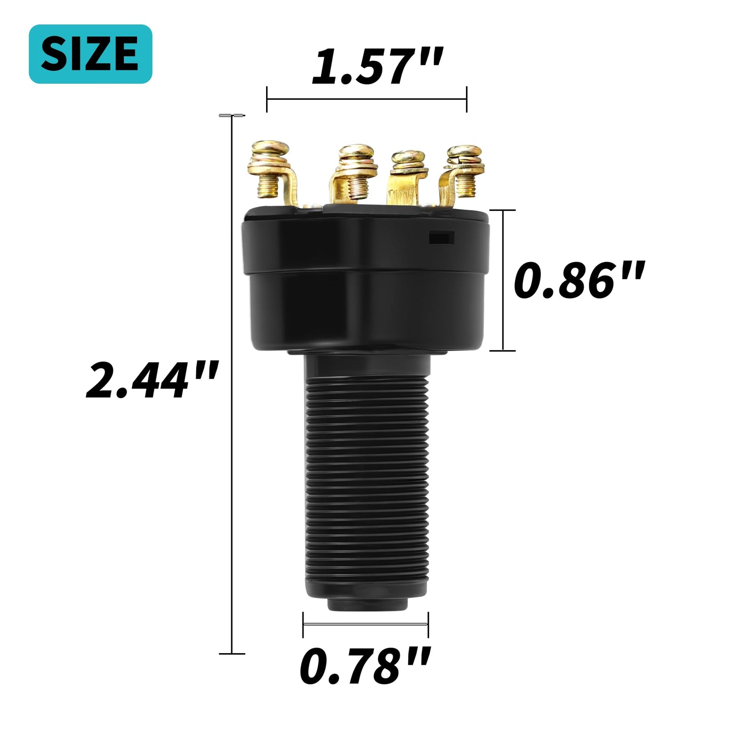 10L0L 12V Ignition Key Switch for Club Car DS 1996-up Gas Golf Cart, Fits Limo Turf Carryall 1 & 2 XRT, Replaces OEM# 101826301 1012505