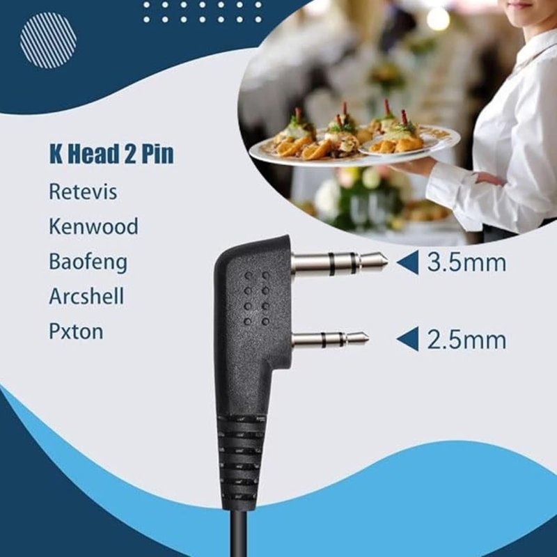 Retevis Surveillance Earpiece, Coiled Cord, for H-777 RT22 RT68 RT21 RT68H, Compatible with Pxton, Baofeng, Kenwood Walkie Talkie, Sports Games, Event Security Walkie Talkie Earpiece with Mic(10 Pack)
