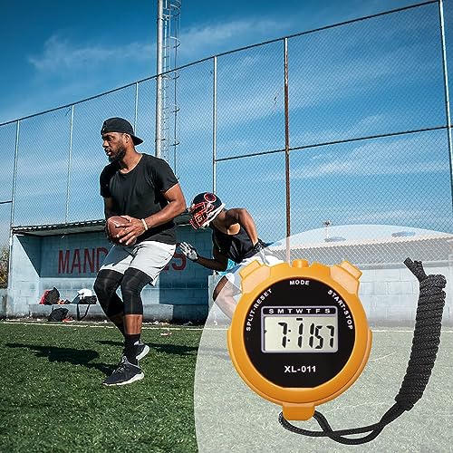 Digital Sport Stopwatch Timer with Large Display, Alarm, Date & Time - 6 Pack