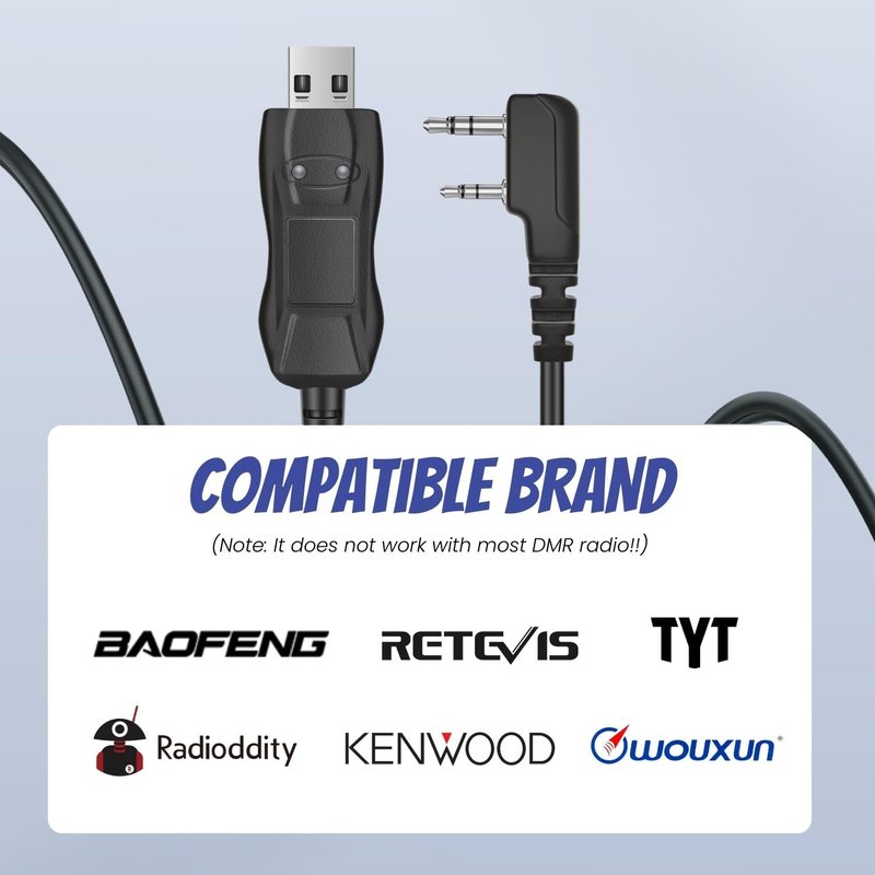 TNP FTDI Programming Cable - USB 2 Pin for Baofeng Programming Cable, Btech, Wouxun, Radioddity & Kenwood Two Way Radios - 3 FT Plug and Play, Durable Ham Radio CHIRP Compatible with Windows Mac Linux