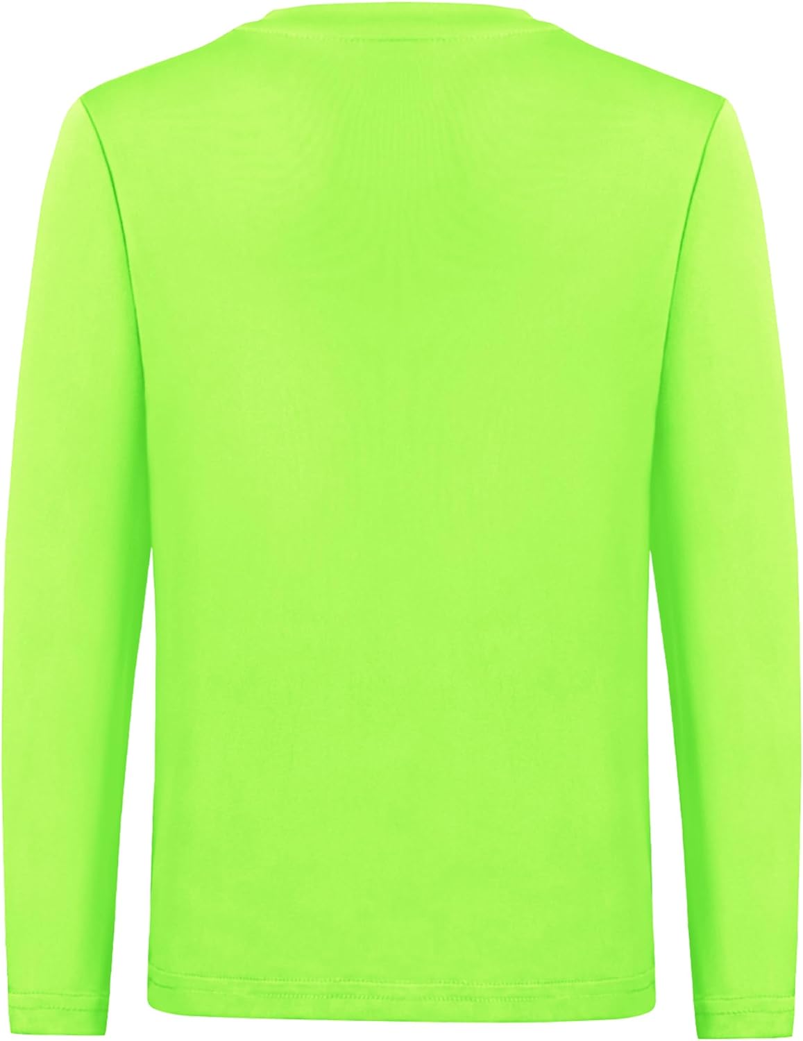 QBK Youth Neon Rash Guard - UPF 50+ V-Neck Dry Fit Long Sleeve Shirt for Kids