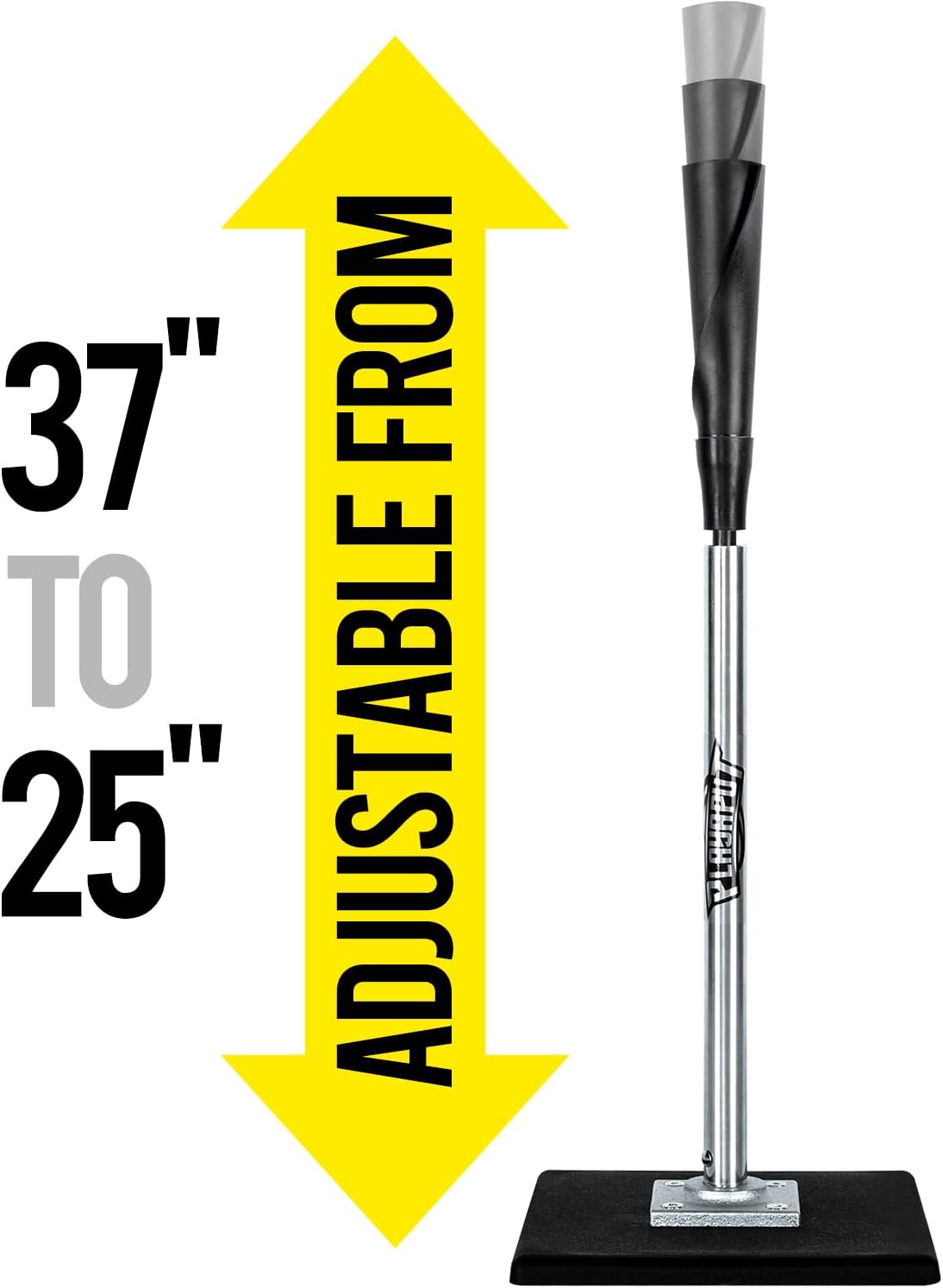 PLAYAPUT Portable Batting Tee - Height Adjustable 25-37 Inches | Premium Rubber Top for Baseball/Softball