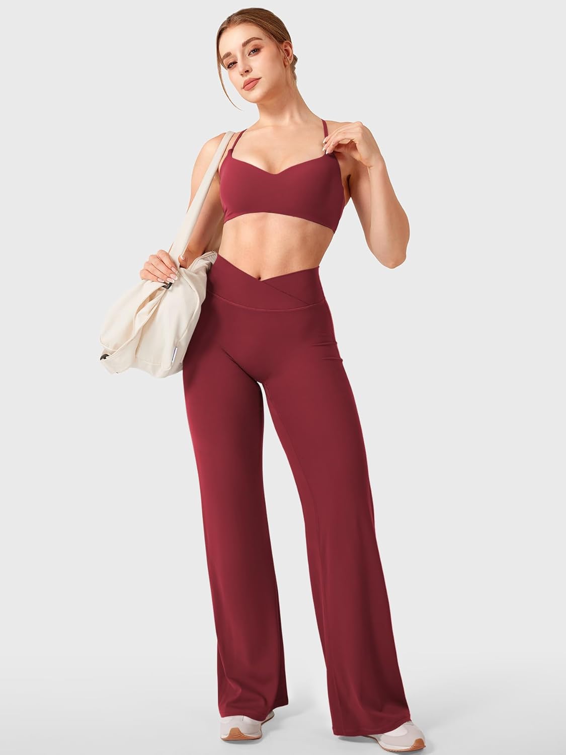 YEOREO High Waist Straight Leg Leggings - No Front Seam, Soft Eddiy Yoga Pants | 31.5" Length