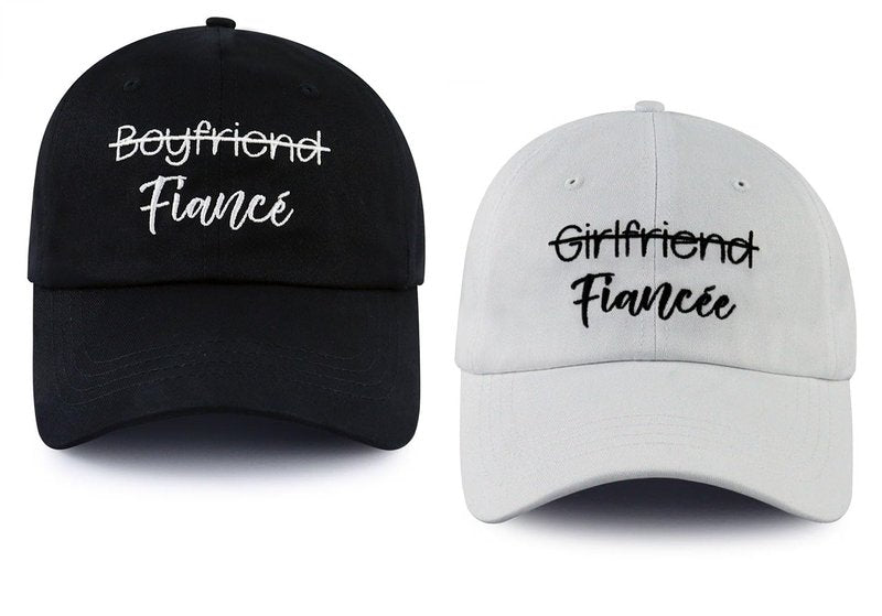 Ynbnzneng Engagement Gifts for Couples, Engagement Party Decorations Hat, Fiance Fiancee Wedding Baseball Cap, Christmas Engaged Gifts for Women Men Her Him Bf Black White