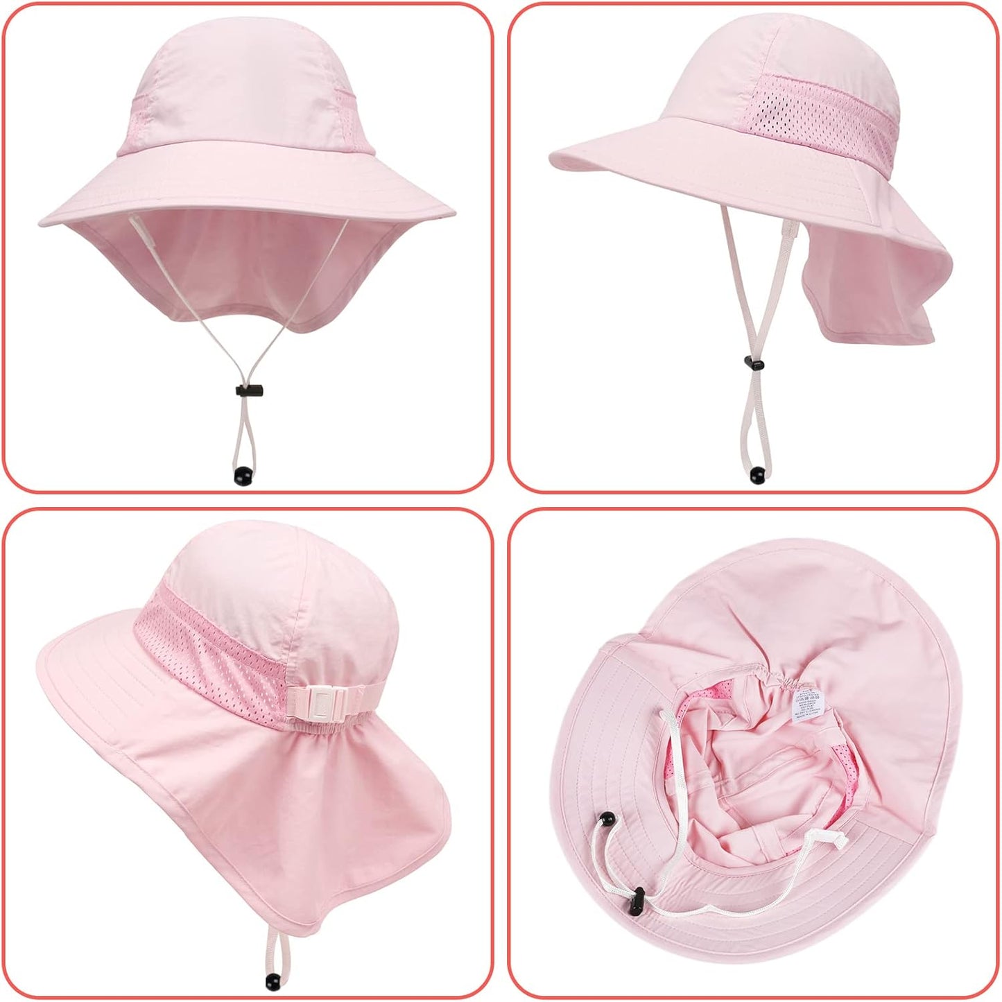 Skiennix Toddler Sun Hat - Adjustable Wide Brim Beach Hat for Boys & Girls | Ages 0-14 Years