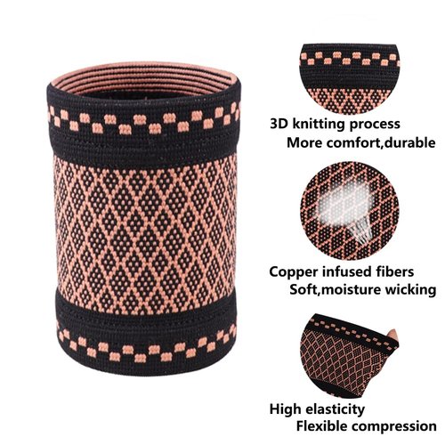 Copper Compression Wrist Brace - Pain Relief Support Sleeve for Tendonitis & Carpal Tunnel | Large Size