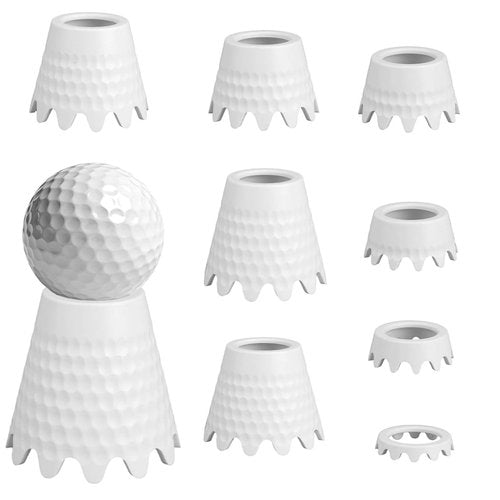Rigrig 8 Pack ‌Golf Simulator Tees, Plastic Golf Mat Tees for Home, Indoor and Outdoor Golf Practice Training for Winter Turf, Golf Mats and Driving Range, White