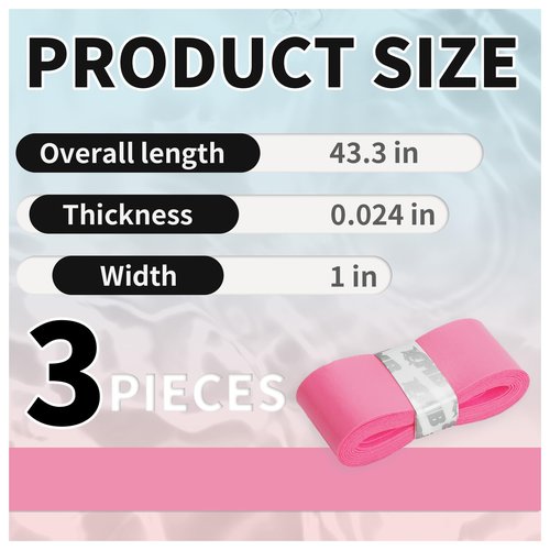 MBFISH Tennis Racket Grip Tape 3 Pack, Racket Grips Soft Racquet Overgrips for Tennis, Pickleball and Badminton - Thickness 0.024in Anti-Slip and Absorbent Tennis Grip Tape Set (Peach Pink)