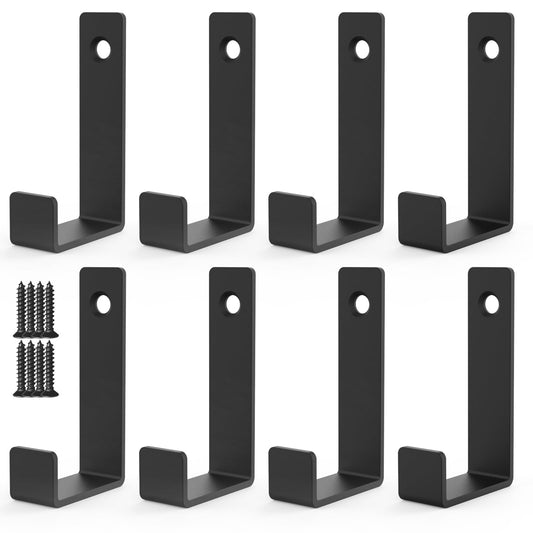 Aufuga Hooks for Hanging Stainless Steel Heavy Duty Coat Hook Wall Hooks Robe Hanger Hooks Hanging Hat Key Holder for Towel and Bags Indoor Outdoor, (Black-Square, 2.5x1.3inch,8pcs)