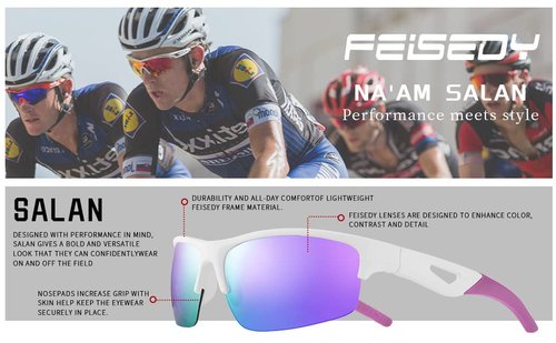 FEISEDY Polarized Sports Sunglasses Driving Cycling Shades For Men Women Baseball Running UV Protection Sunglasses B2878