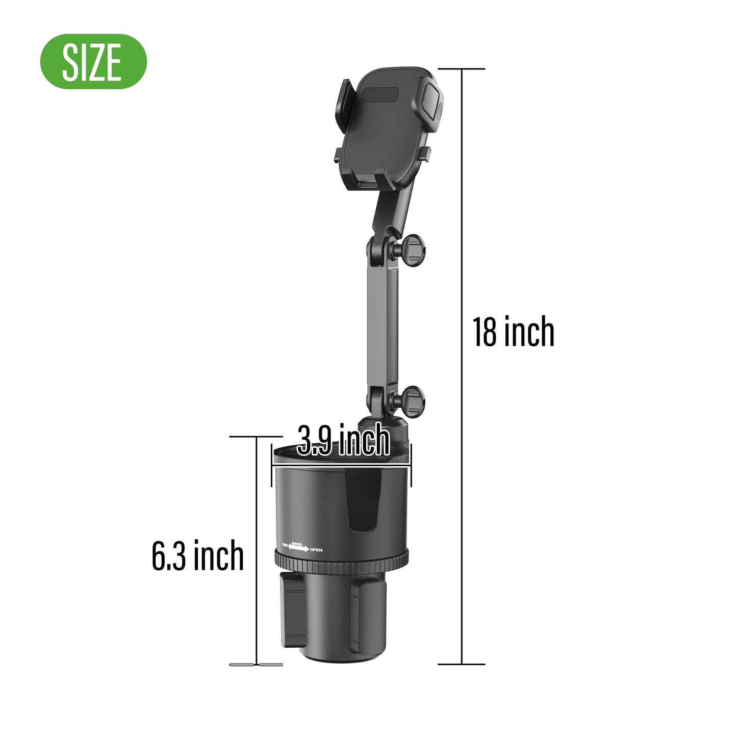 10L0L Updated ABS Golf Cart Cup Holder with Mobile Phone Holder Mount Compatible with Yamaha, EZGO, Club Car Golf Cart Model, 360° Rotatable Stand/One Click to Secure & Release/Expandable