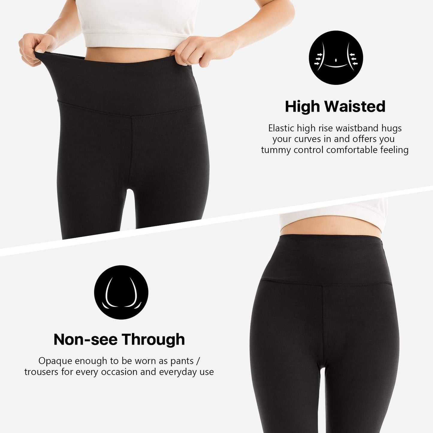 SINOPHANT High Waisted Leggings - Buttery Soft Full Length Yoga Pants for Women | Perfect for Workouts