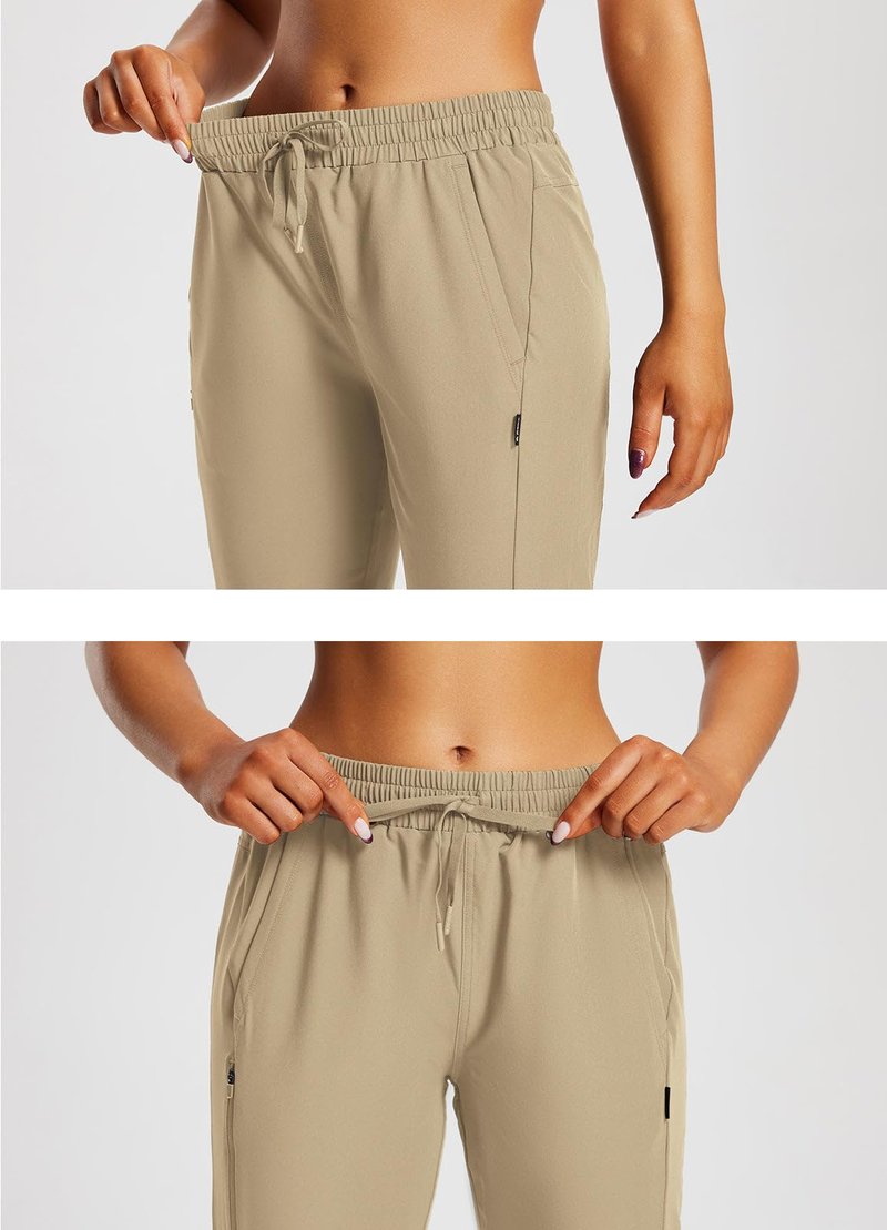 baleaf Women's 15" Hiking Shorts Long Bermuda Cargo Below The Knee Capris Lightweight Quick Dry Elastic Waist for Casual Brown L
