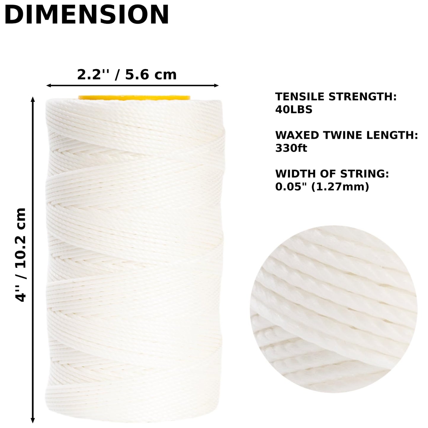 Sail Repair Kit with Sail Needle, Thick Waxed Twine White Twine String for Whipping Twine, 330 Feet per Roll Heavy Duty Waxed Thread for Rope Whipping, Canvas Work, Sail Making - Wax Sail Kit (1)