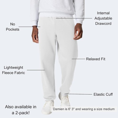 Hanes Men's Ecosmart Sweatpants - Comfortable Athletic Lounge Pants with Cuffed Legs