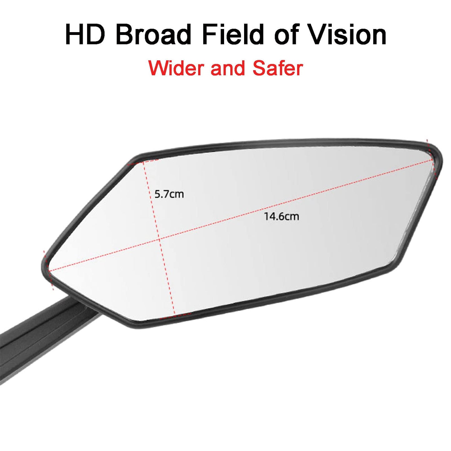 Bike Mirror, Bicycle Mirrors of Handlebars Rotate Rearview Glass Lens, Safe Cycling Bike Rear View Mirror (Diamond)