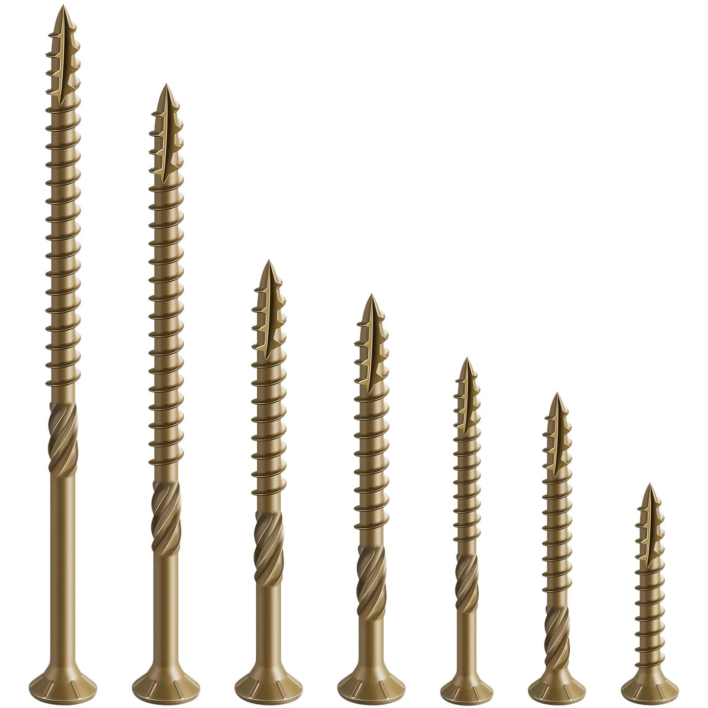 Wensilon #8 * 2" Deck Screws, (155pcs) 1 lbs.Exterior Wood Screws, Rust Resistant Epoxy Coated, Bronze, T20 Star Bit