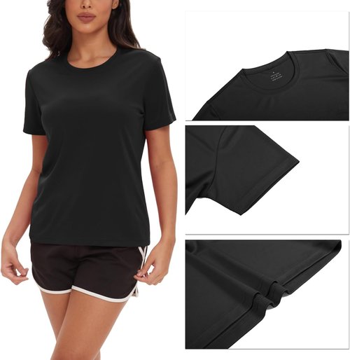HovSiyla Women's Short Sleeve Shirts Quick Dry T-Shrit UV Sun Protection Outdoor Running Hiking Workout Tops