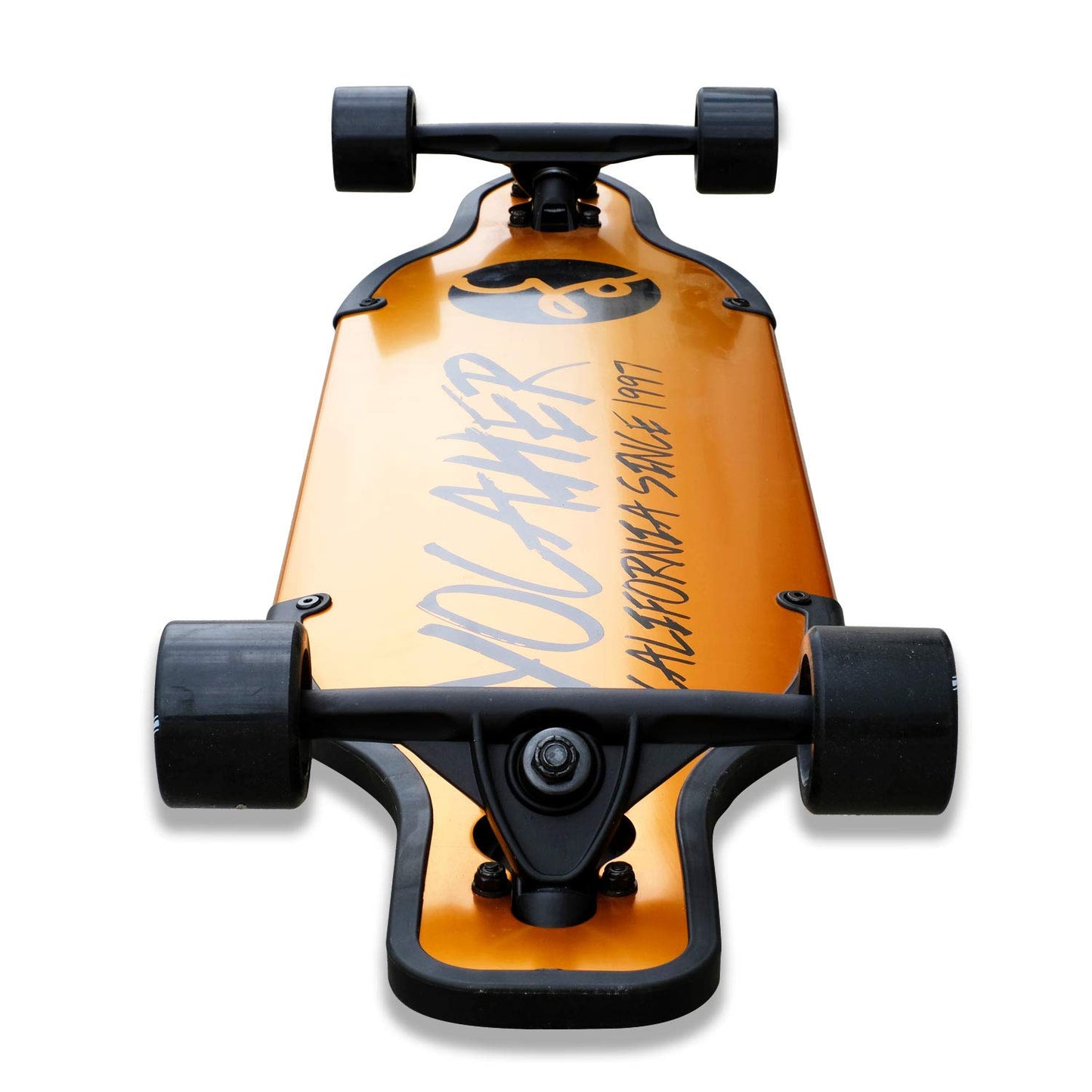 Yocaher Aluminum Longboard Series Complete Drop Through 36.25" x 9" Longboards Skateboards w/Black Widow Premium Grip Tape Aluminum Alloy Truck ABEC-9 Bearing 62mm Long Board Skateboard Wheels - Gold