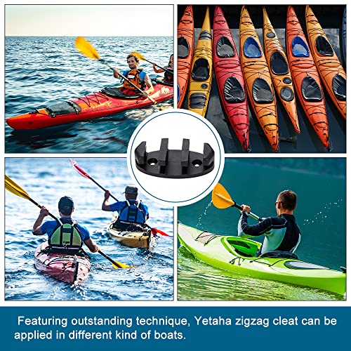 Kayak Anchor Cleats - 2 Pcs Black Nylon Zig Zag Boat Accessories
