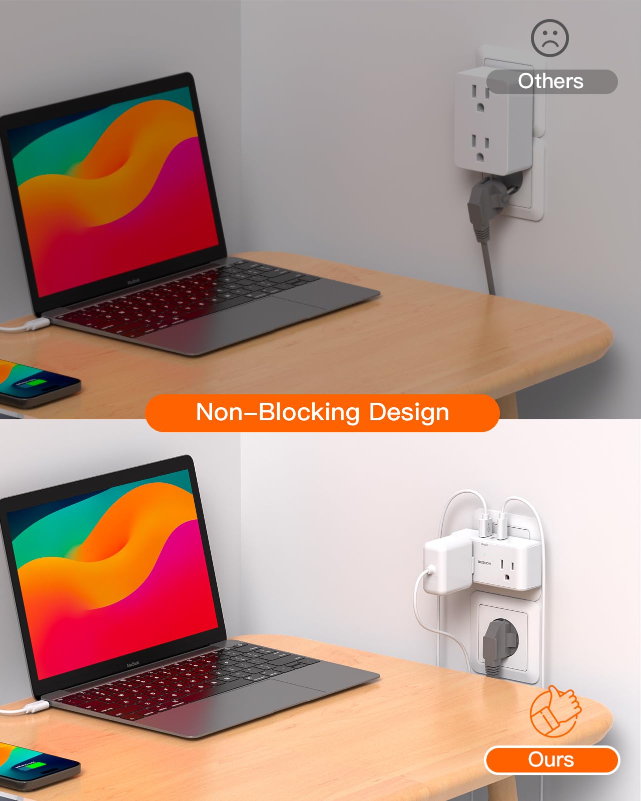 【2 Pack 】 7 in 1 European Travel Plug Adapter, Travel Essentials, International Travel Adapter with 4 Outlets 3 USB Ports(2 USB C), US to Europe Plug Adapter to Most Europe Spain Italy France