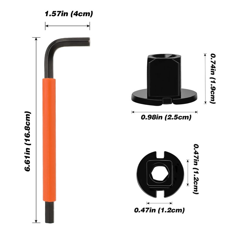 Oumers Bike Crank Puller Tool Set, Bike Crank Extractor Bottom Bracket Remover 15mm Pedal Wrench 16mm Hex Allen Wrench Square Head Kit for Removing