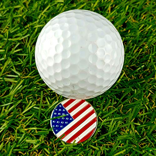USA Flag Golf Ball Markers Set - 6 Pcs Assorted Patterns