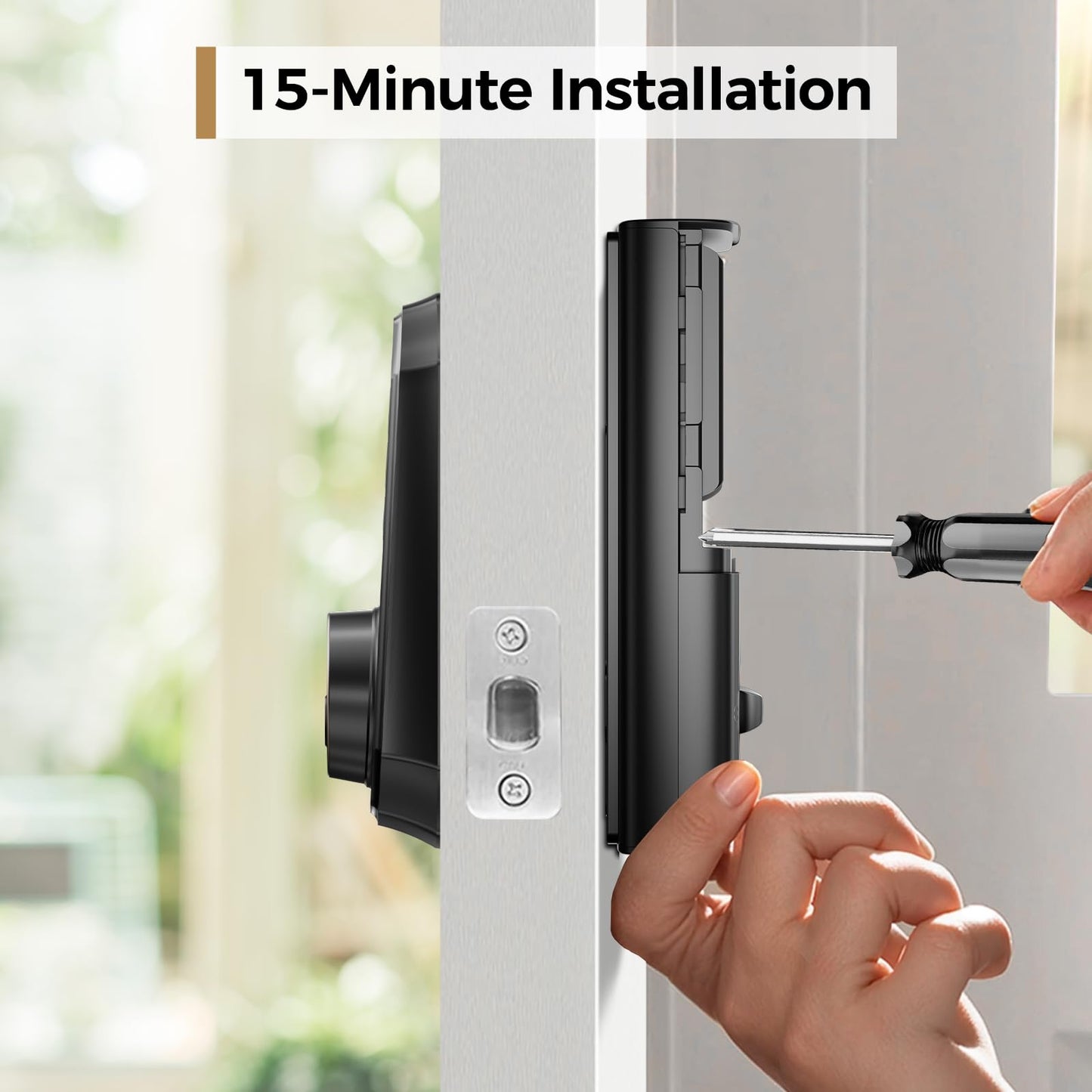 ARPHA Fingerprint Smart Door Lock - Keyless Entry Door Lock, Built-in WiFi Deadbolt with Keypad, APP Remote Control, Easy Installation (WiFi+Fingerprint+Password)