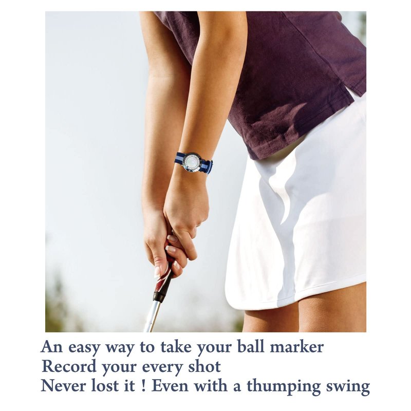 E TRUEE Golf Ball Marker with Golf Stroke Score Counter Bracelet, Golf Accessories Golf Gifts, Golf Counter for Women