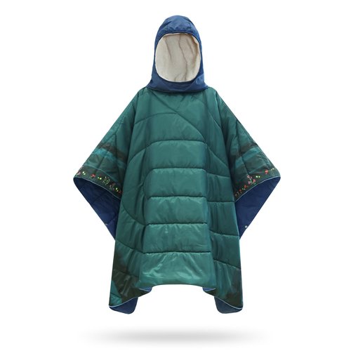 hotkoko Camping Blanket, Poncho Wearable Hoodie Blankets Outdoor Waterproof Windproof Warm Durable & Portable for Stadium, Concerts, Car,Travel, Beach, Picnic, Grass,75 * 52 inch