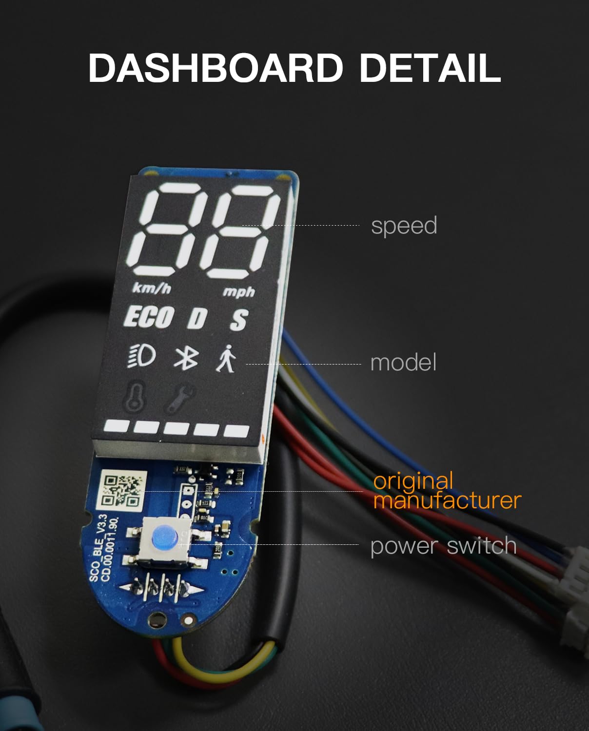 stio Scooter Dashboard Accessory Compatible with Segway Ninebot F20 F25 F30 F40 F60 D18 D28 D38 Kickscooter,Motherboard Display Panel Circuit Board Replacement Instrument Original Accessories