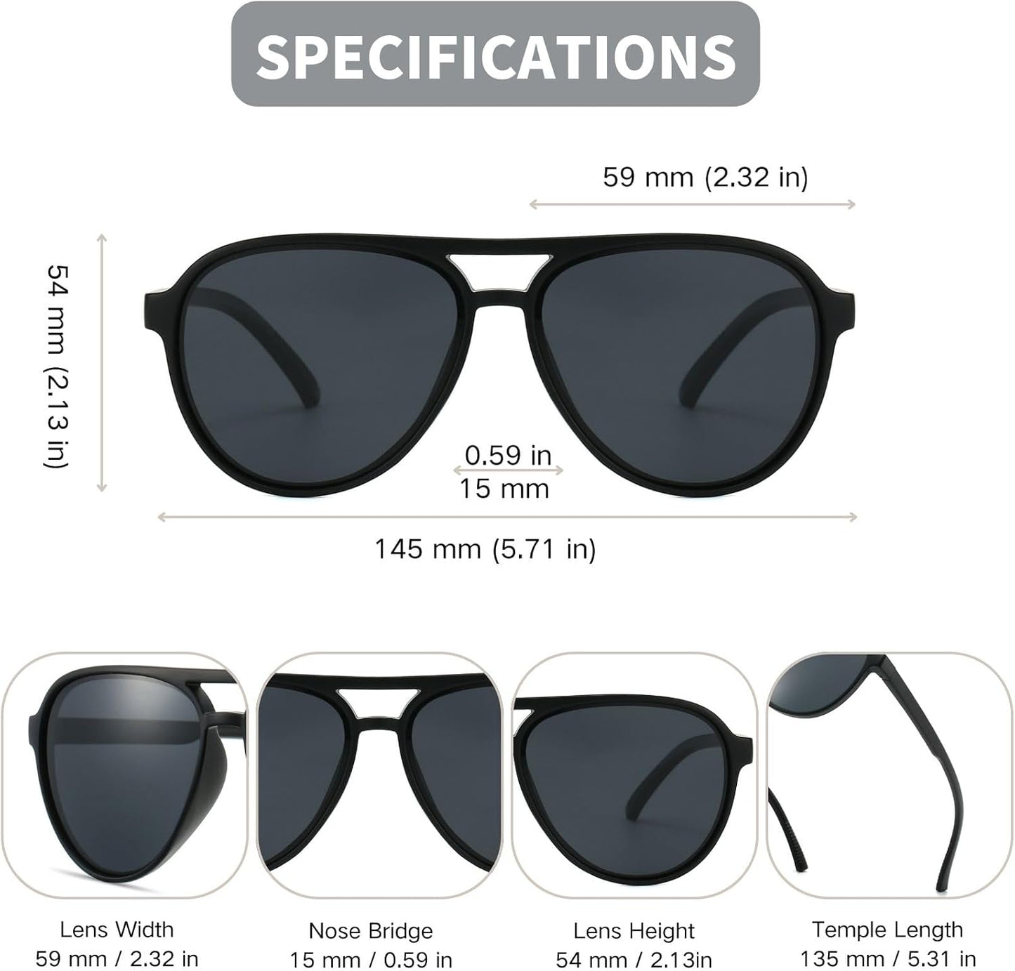 Skiennix Classic Aviator Polarized Sunglasses - Retro 70s/80s Style for Men & Women | Colorful Shades