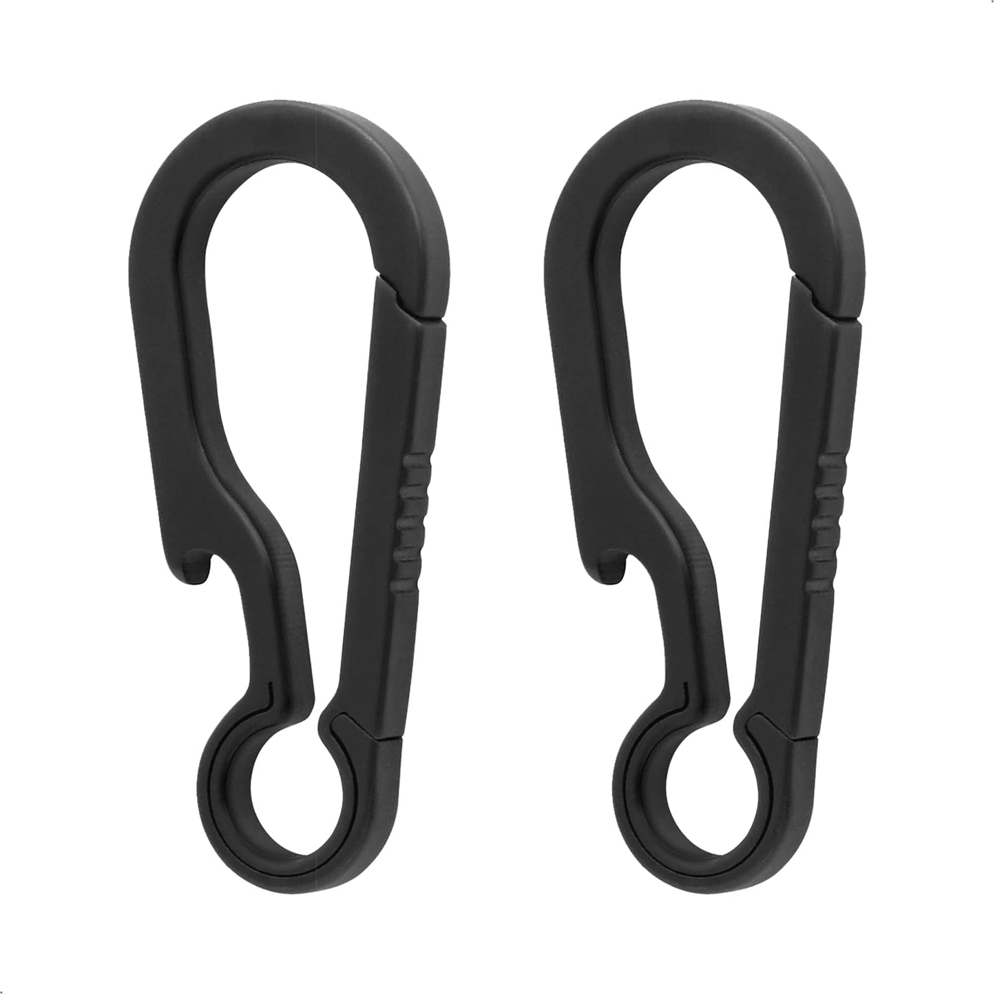 PJYTAC Titanium Carabiner for Keys Small Backpack Clip Black Heavy Duty Keychain Clips Anti-Lost Quick Release Key Chain Bottle Opener