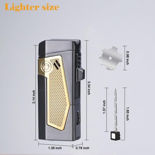 Reetsing 4 Torch Jet Flame Lighter with Punch & Holder - Refillable Butane Windproof Torch Lighter - Multi-Functional Lighter Accessory,Premium Gift for Men（Without Butane）