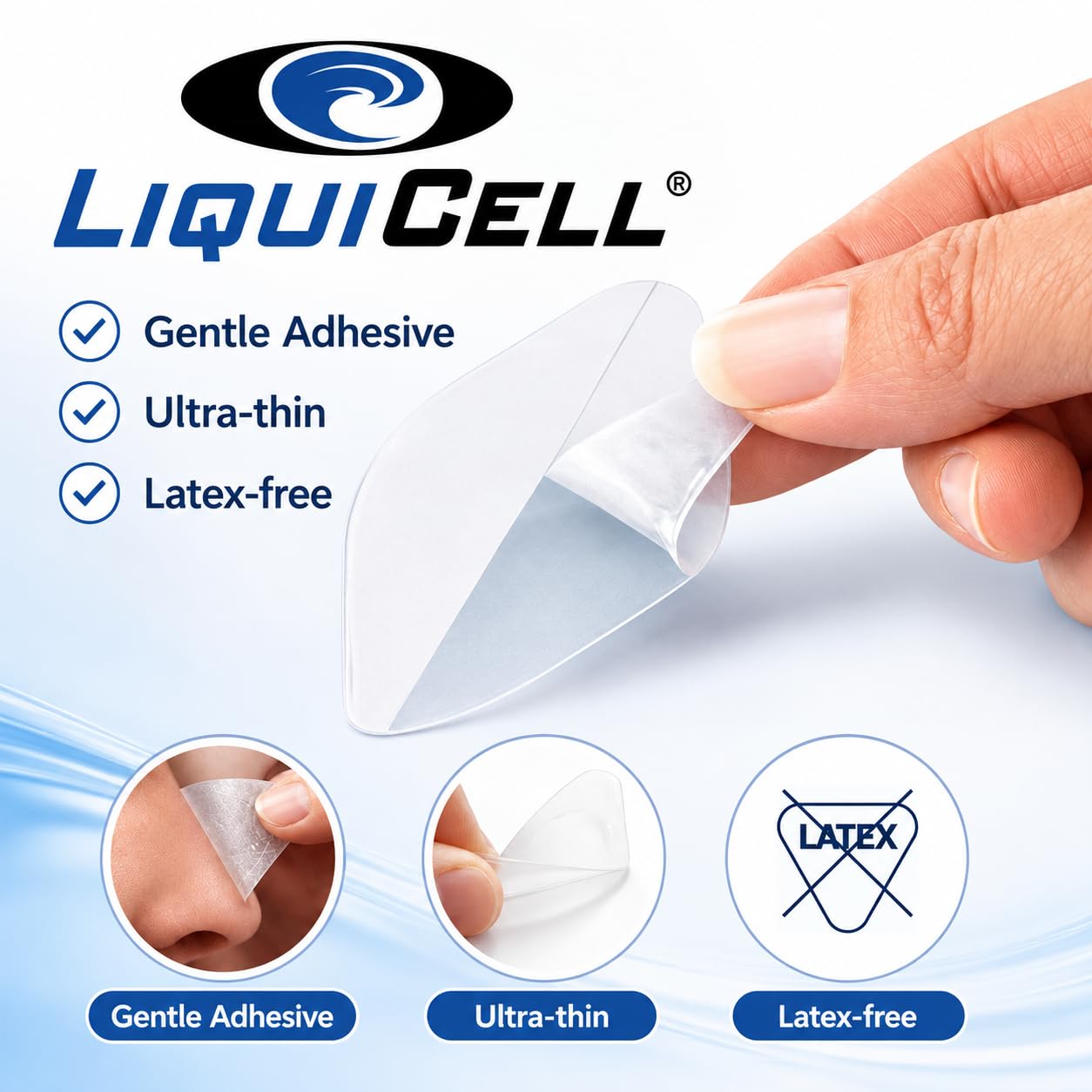 LiquiCell Shear Point Bandages, CPAP Nasal Pads, Box, 100 Bandages, Medium