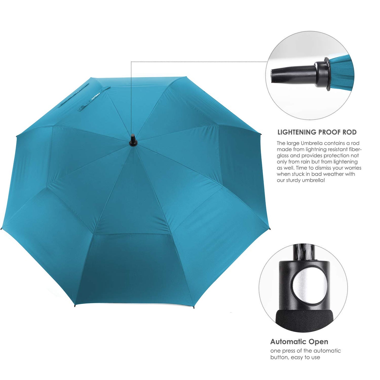 ZEKAR 54/62/68 inch Rain/Sun Windproof Large UV Protection Golf Umbrella