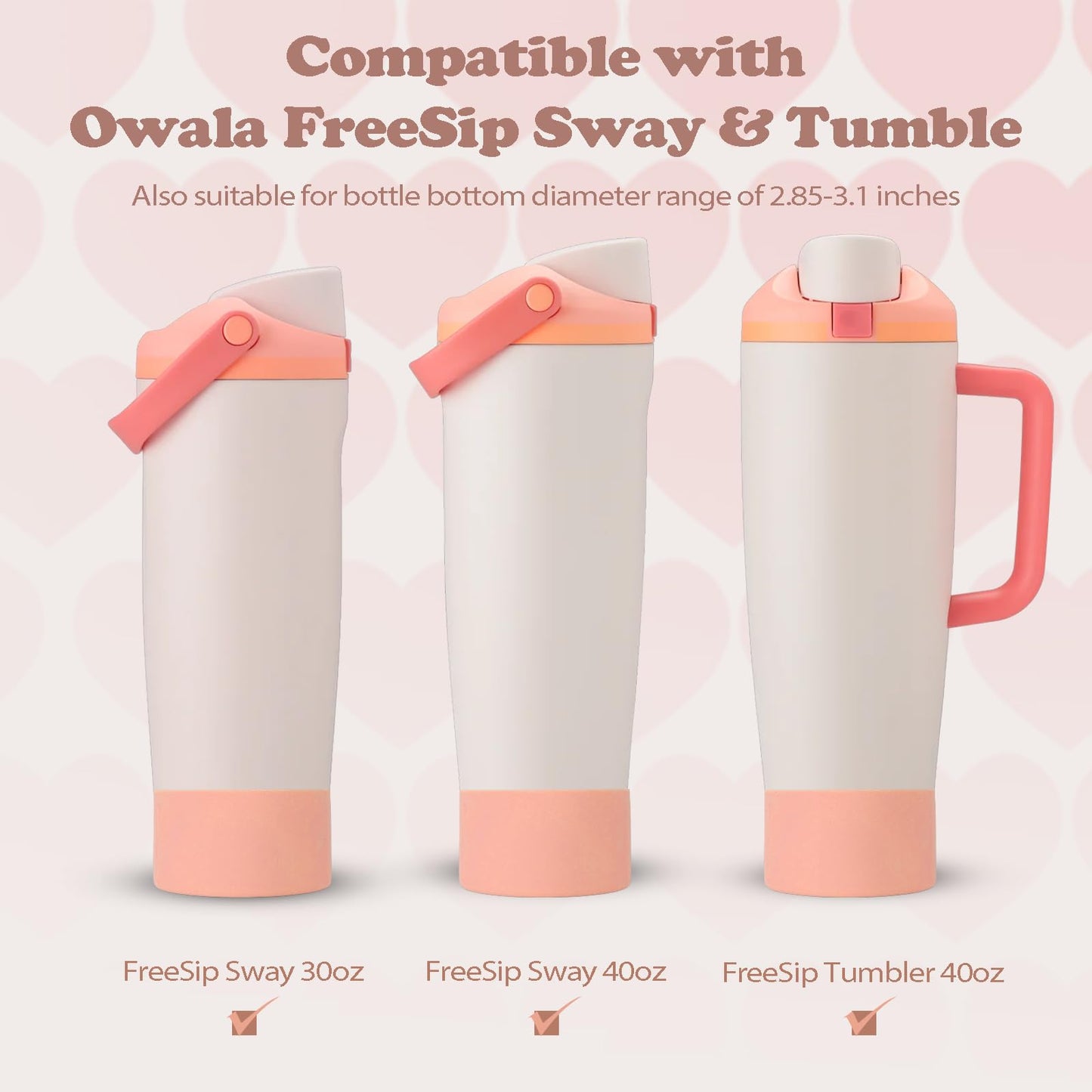 Kaitiaki 2PCS Silicone Boots for Owala 30oz & 40oz FreeSip Sway Bottles & Tumblers – Non-Slip, Scratch-Resistant, Stability Enhancer for Owala Accessories (Sparkling Sherbet)