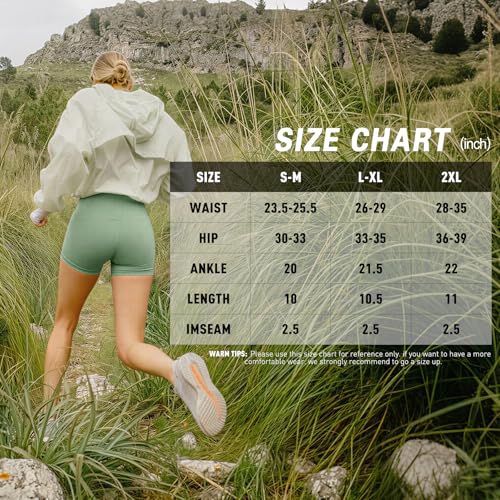 High Waist Biker Shorts for Women - Squat Proof, Black - Small-Medium