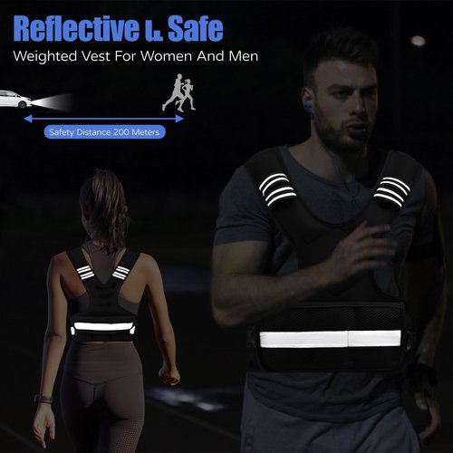 Weighted Vest Women Men - Adjustable Weighted Vest Woman with 6 Ironsand Weights, 4-10lb/11-20lb/21-32lb Vest for Walking, Running, Fitness, Strength Training, Workouts(11-20lb)