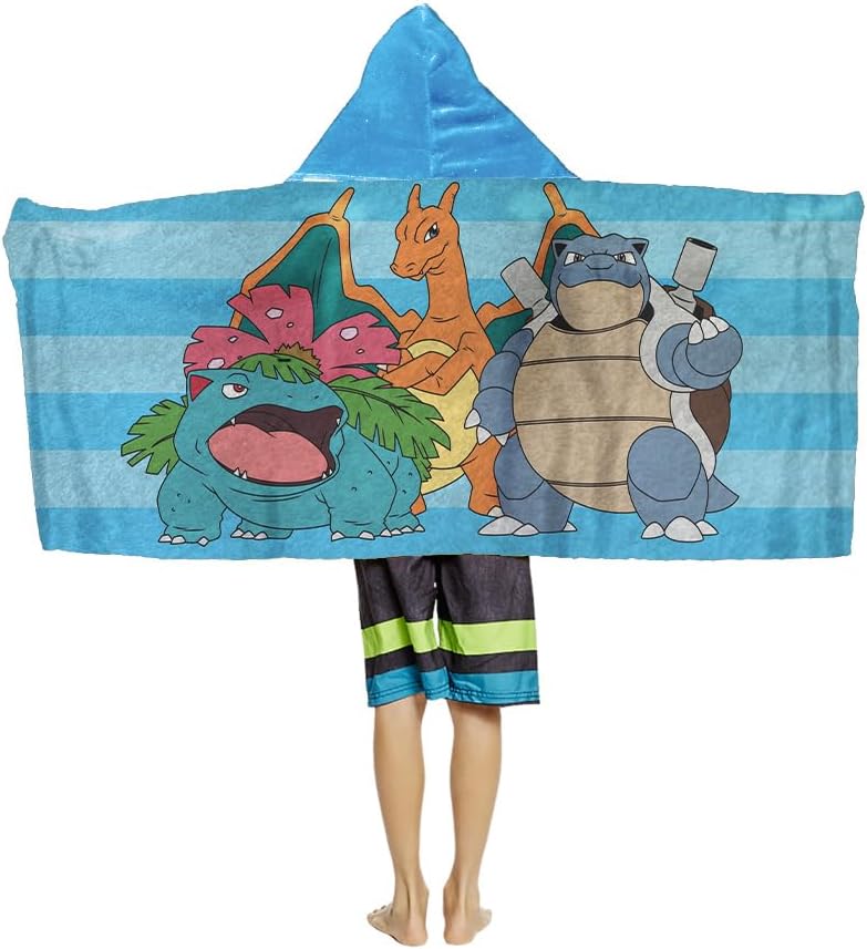 Northwest | Pokémon Youth Hooded Towel - Quick-Dry Absorbent Swim Poncho for Boys & Girls, 22 x 51 Inches