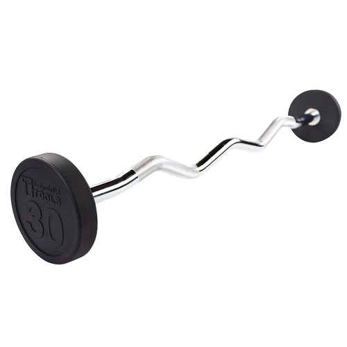 Body-Solid (SBB30) Rubber Coated Fixed Weights Straight Barbell Bar for Weightlifting Exercise Bodybuilding Strength Training, 30lb (Midnight Black)
