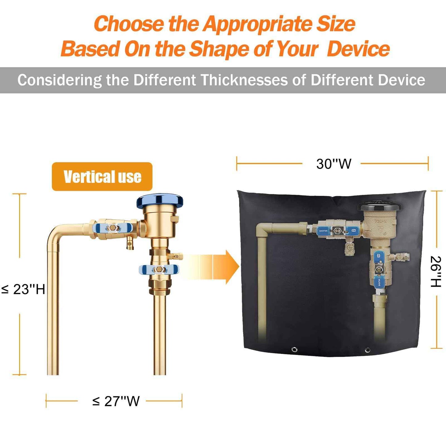 30×26 Inch Backflow Preventer Insulation Cover - Sprinkler Covers for Outside - Winter Water Well Pump Covers Sprinkler Valve Cover Insulated - Protects from Severe Snow and Intense Sun