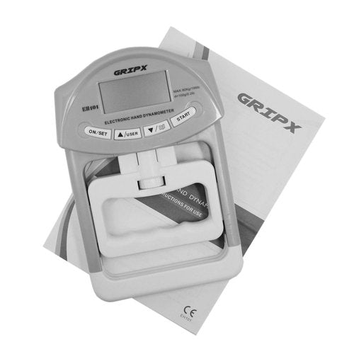 GRIPX Digital Hand Dynamometer Grip Strength Measurement Meter Auto Capturing Electronic Hand Grip Power 198Lbs / 90Kgs