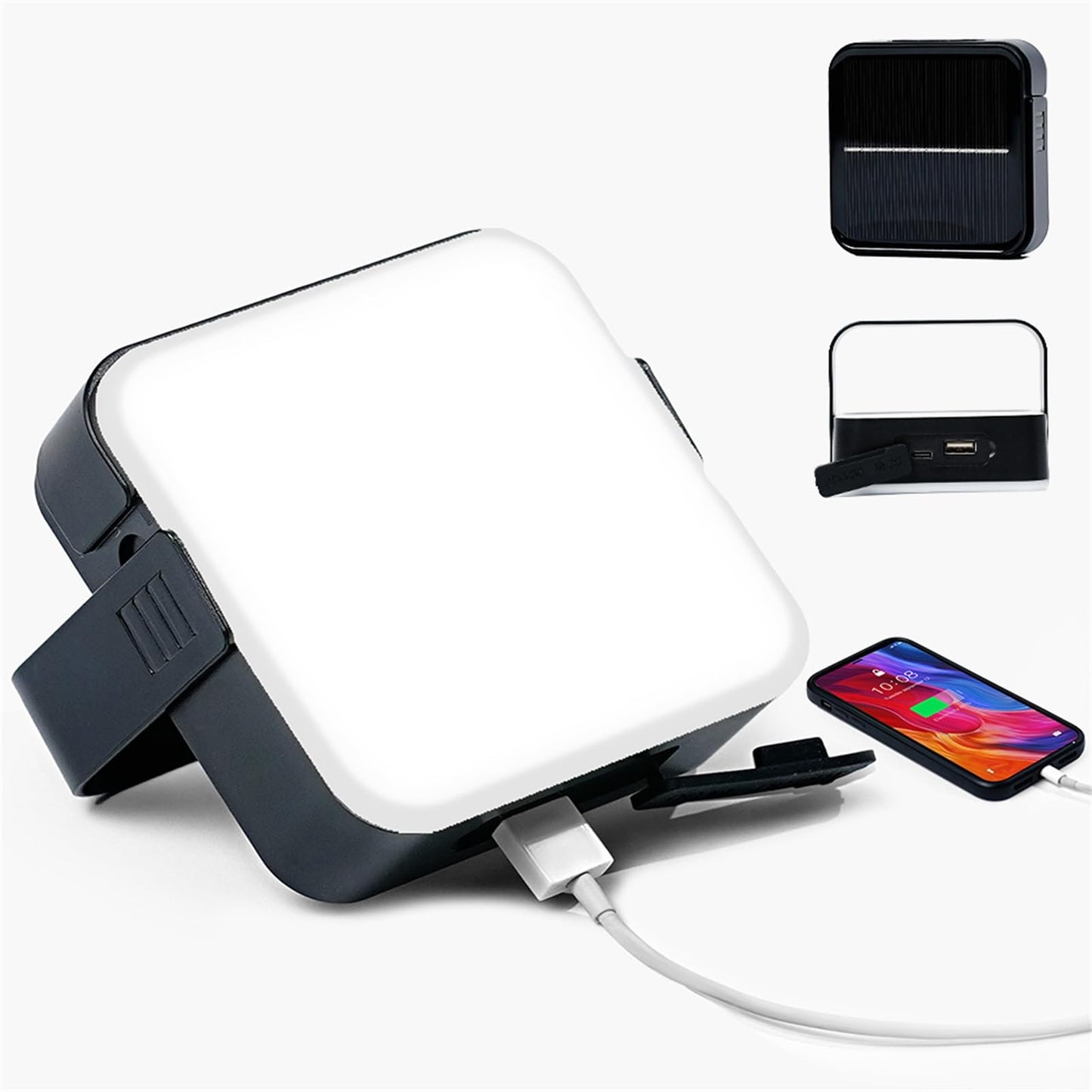 SANBEN Solar Camping Lantern Rechargeable -1000LM 8000mAh Battery Operated Tent Light, IP65 Waterproof Portable LED Flashlight for Emergency, Hiking, Camping Essential