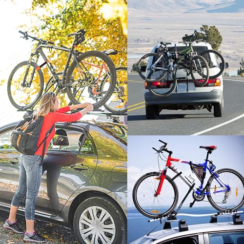 Adjustable Bike Rack Straps - 4pcs Black & Orange Wheel Stabilizers