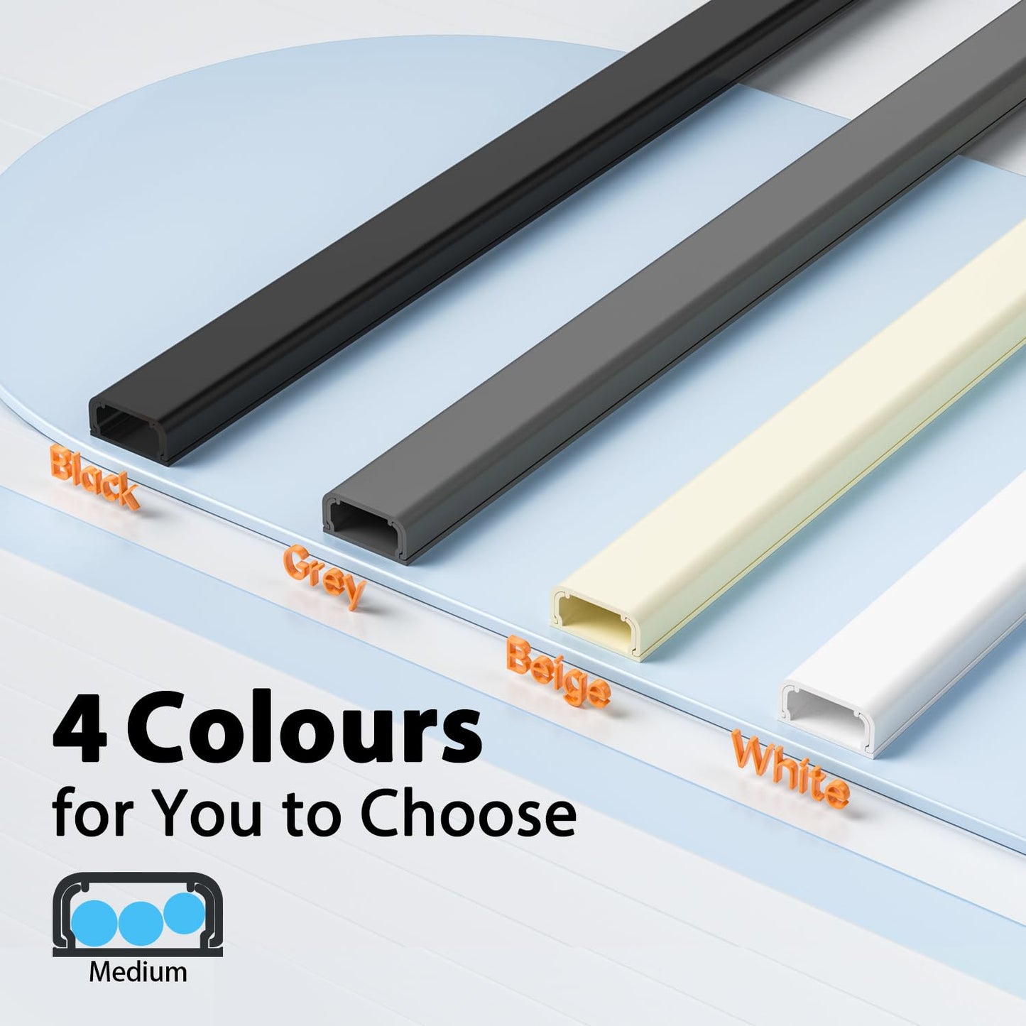 Delamu Beige Cord Hider, 62.8in Beige Cable Hider, Cord Covers for Wires on Wall, Wire Hider Wire Covers for 2-3 Cords for TV on Wall, Easier Setup Cable Cover Management, 4X L15.7 W0.94 H0.47in